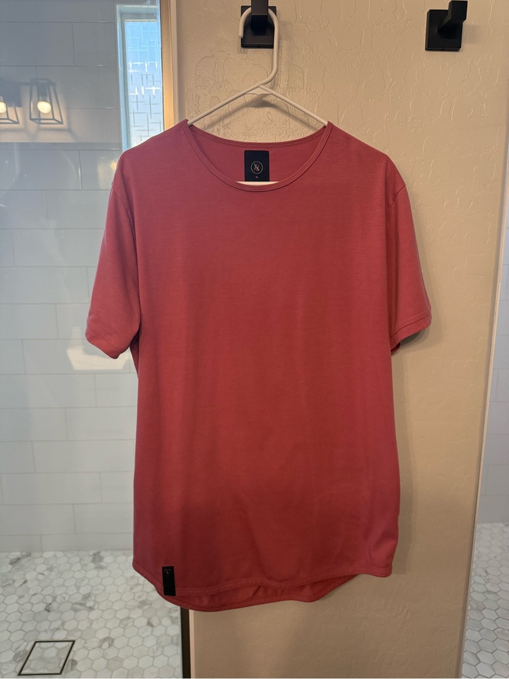 Men's Crewneck drop cut T-Shirt in Dusty Rose